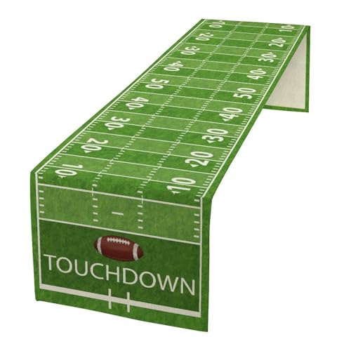 Image of Football Table Runner,Kids Rugby Party Decorations Fall Football Tablecloth Sport Themed for Indoor Home Decor Dining Room Kitchen Party Tabletop Decor 13 inchx36 inch