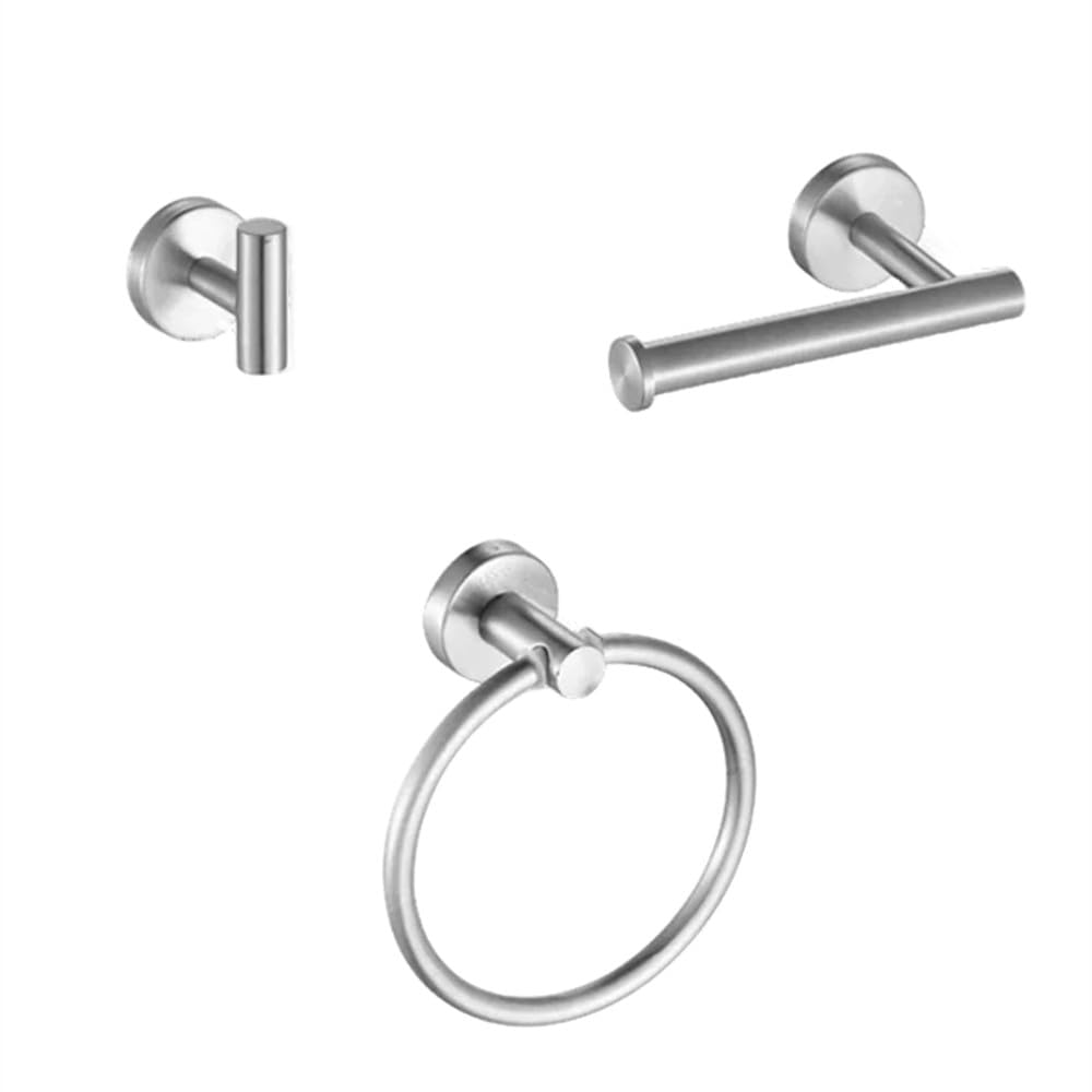 LCANALLYMS Wall hooks, Coat Hook Bathroom Hooks Wall Mount Matte Black Hardware Set Stainless Steel Towel Bar Ring Paper Holder Bath Accessories(Sliver)