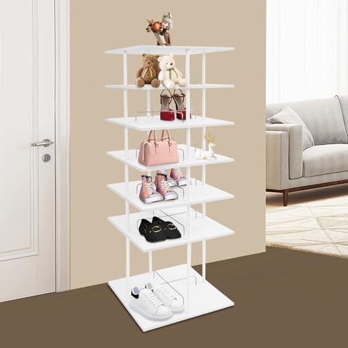 Rangement chaussures rotatif 360 degrés vertical avec base carrée stable - 6