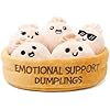Emotional Support Dumplings by Relatable, Cuddly Stuffed Animals and Toys, Squishy Toys and Plushies, Great Gift Ideas for Loved Ones of All Ages, Includes 5 Plushies with Carrying Basket