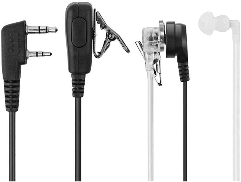 Image of Artek Air Acoustic Tube Covert Earpiece with Throat Microphone | Wired 2-Pin Audio Connector | Compatible with Baofeng UV-5R BF-888S and Other Two-Way Radios | Surveillance and Security Use