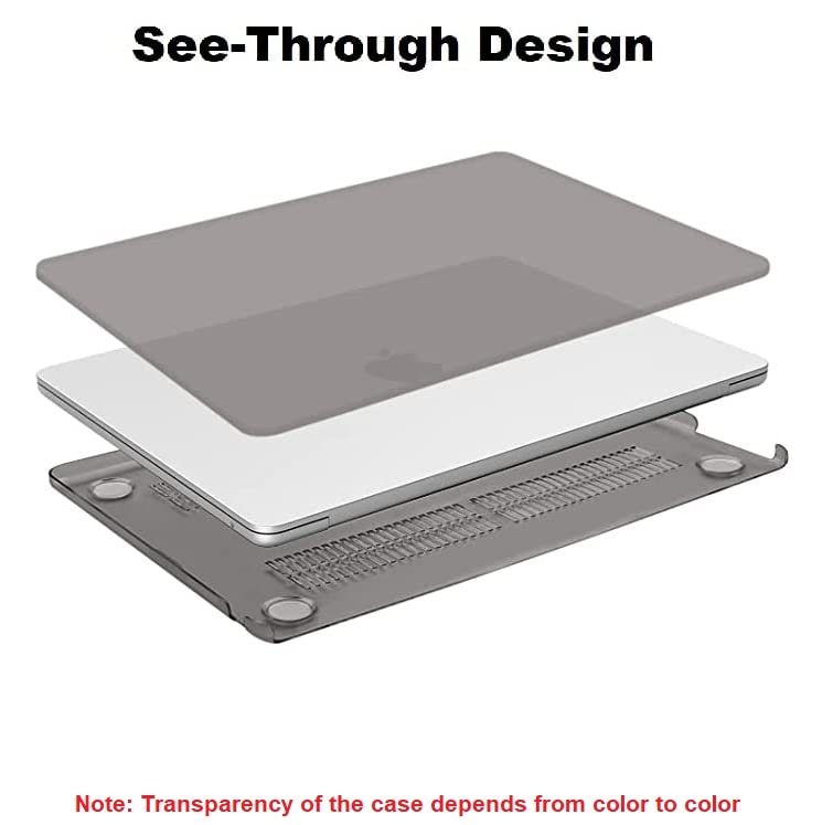 Image of Midkart Case Compatible with MacBook Air 13.6 inch M5 M4 M3 M2 Release 2026-2022 A3449 A3240 A3113 A2681 Touch ID Hard Shell Cover Keyguard Dust Plugs for MacBook Air 13 inch Case, Smoke Grey