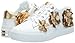 Karl Lagerfeld Paris Women's Georgia Sneaker with Flower Embellishments, Bright White/Gold, 10