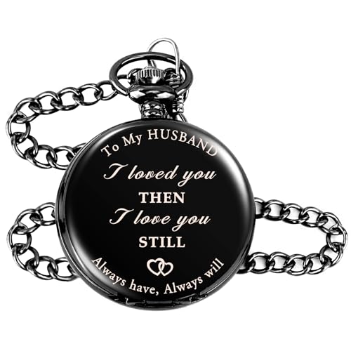 Image of Husband Gifts,Anniversary Birthday Best Unique Romantic Meaningful Cool Sentimental Wedding Funny Unique Christmas Valentines Day Ideas Basket Small Gifts for Husband from Wife Pocket Watch