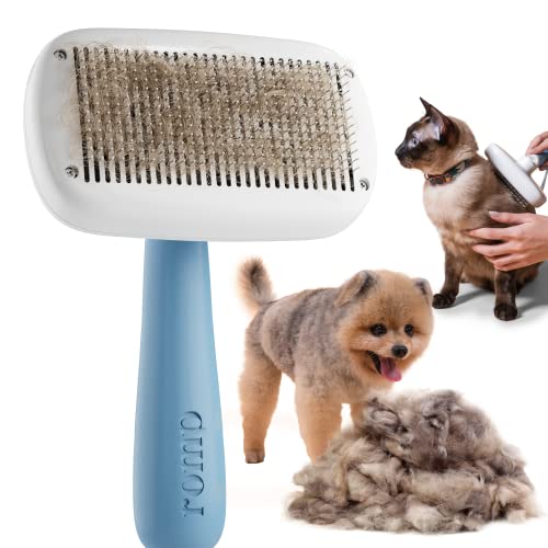 Pet Slicker Brush - Dog & Cat Brush for Shedding & Grooming - Self-Cleaning Undercoat Dematting &...