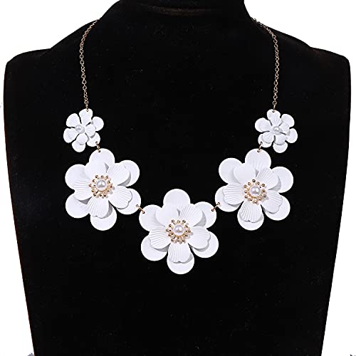 Boho Choker Necklace For Women Cute Flower Collar Necklace Statement Chunky Pearl Charm Summer Beach Chokers Necklaces Gifts For Women Girls #TOP4