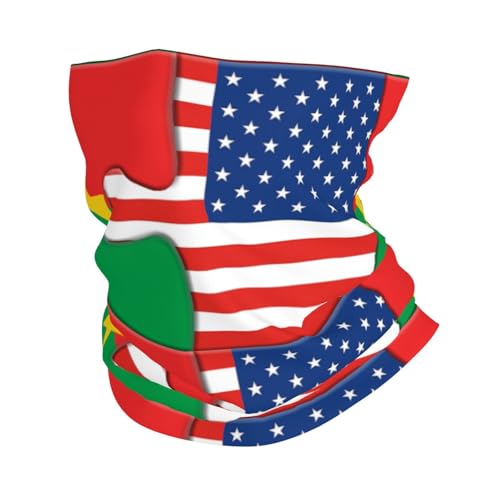 Neck Gaiter Burkina Faso People Of Burkina Faso And American Flag Usa Friendship Face Mask Bandana Rave Face Cover Scarf Mask Balaclava Headband Head Wrap Sports Headwear Outdoors For Men Women2