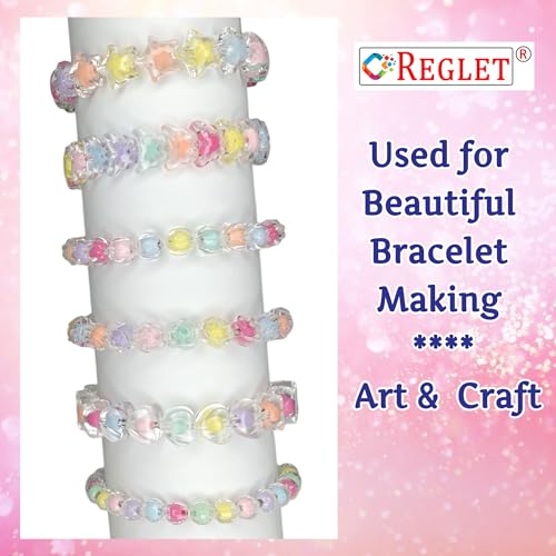 Image of 310 Pcs Inside Crystal Beads for Jewellery Making Kit - Beads for Bracelet Making Kit - Beads for Craft - Acrylic - Multicolour - 6 Designs, 180g