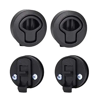 Hardtech1 4PC Round Slam Latch Hatch Push-to-Close Latch Nylon Flush Door Pull Latch Non-Locking Style Replacement for M1-63 RV Marine Boat Deck Hatch Door