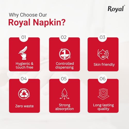 Image of Royal Tissue Paper Napkins (420 Pulls)70 Pulls X 6 Packs | 1-Ply Soft Paper Napkins | Ideal for Snacks, Parties & Daily Use
