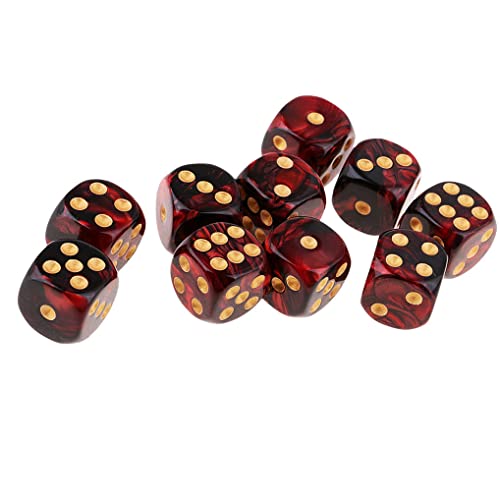 Yourandoll 20 STÜCKE Polyedrische Würfel D6 Würfel 16mm Acryl Dice Spielwürfel for DND RPG Tischspiele (Blau Schwarz und Rot Schwarz)