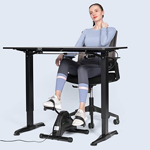 Image of HOMGIM Mini Exercise Bike,Under Desk Bike for Seniors Rehab Training, Motorized Pedal Exerciser for Arm /Leg Fitness & Physical Therapy, 6 Levels Speed Adjustment