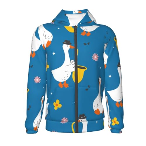 Cartoon Goose Kids Pullover Hoodies Boys Zip Up Sweatshirts Girls Athletic Clothes with Pocket2