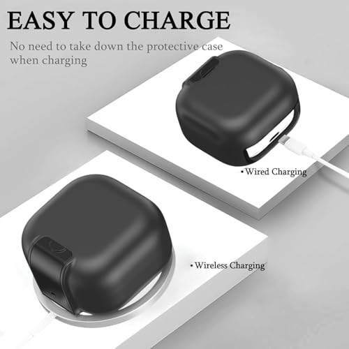 Image of Oboe Aegis Case 'Compatible with' Samsung Galaxy Buds 4 & 4 Pro Case with Phone Stand & Keyring (Black) [Buds & ChargingCase NOT Included]