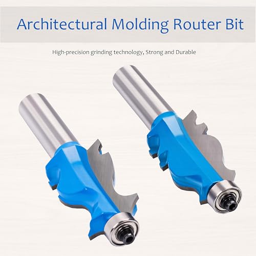Flytuo 1/2 Shank Architectural Molding Router Bit Set, Classical Corner Rounding Edge-Former Router Bits, Frame Shape Cutters for Woodworking