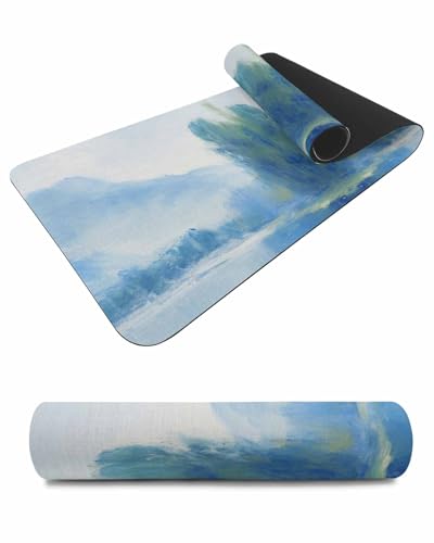 Debedcor Heat Proof Table Pads Waterproof Decorative, Farmhouse Landscapes Non-Slip Table Countertop Protector, Watercolor Reflections Insulation Mat for Dining Room, 48 x 12 Inches
