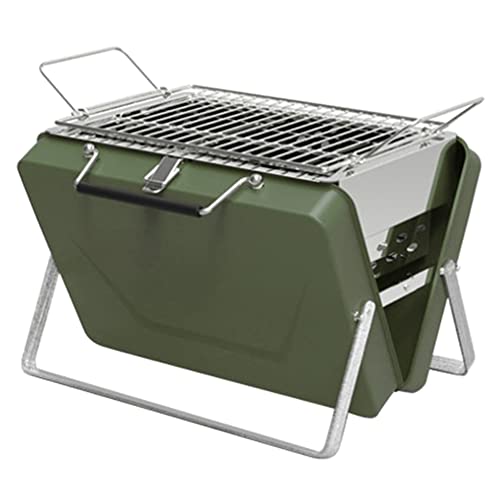 BBQ Grill Buiten Houtskoolgrill met RVS Barbecue Net, Opvouwbare Draagbare Lichtgewicht Barbecue Grill Gereedschap voor Buiten Barbecues Kamperen Reizen Picknicks Tuin Strandfeest (Griekenla