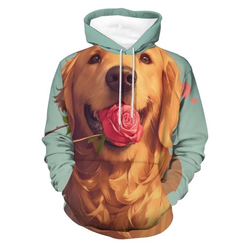 Chien Mignon Rose Sweat à Capuche décontracté de style hoodie pour homme et femme taille S