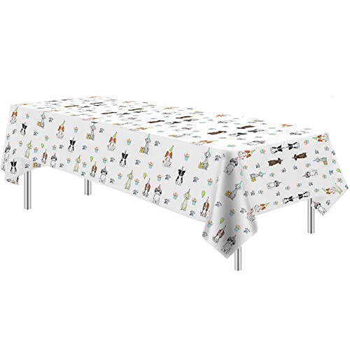 Xigejob Puppy Dog Birthday Party Tablecloth Supplies, 4 Pack, 54in x 108in by Xigejob - Used condition - Image 2
