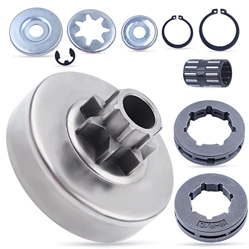Adefol Tambour d'embrayage et Pignon Jante Kit pour Stihl 038 MS380 MS381 Tronçonneuse Pièces de Rechange avec Roulement à Aiguilles Machine à Laver réparation Kit pour 1119 0007 1003, 9512 933 3150