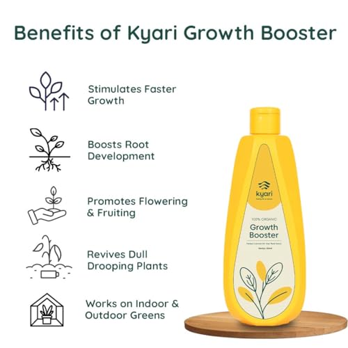Image of Kyari Plant Growth Booster Liquid Fertilizer 250 ml - Organic Liquid Plant Food for Home Garden, Indoor & Outdoor Plants, Vegetables & Flowering Plants - 100% Natural for Plant Parents