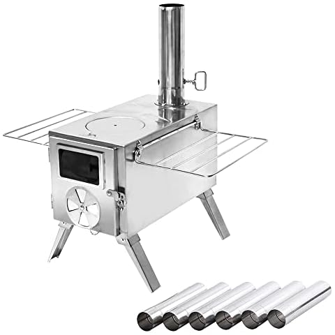 TOMOUNT Zeltofen Camping Hunting Edelstahl Campingkocher Herde Cover