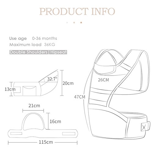 SONARIN 360 graden ademende premium hipseat babydrager, ergonomisch, mamatas, ademende mesh rug, comfortabel en… - Image 8