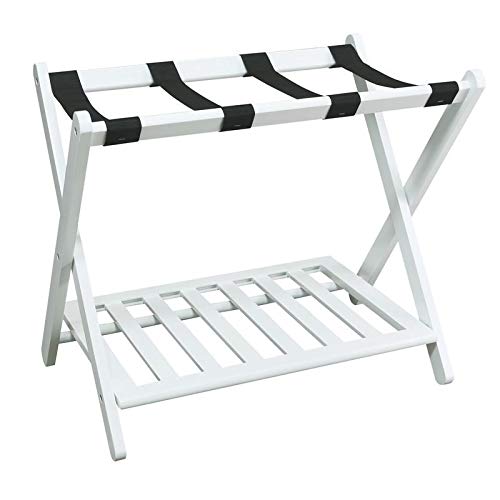 misc MISC White Hotel Luggage Rack for Guest Room Folding Suitcase Rack Collapsible Carry On
