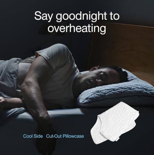 Image of Coop Home Goods Cool Side Cut-Out Pillowcase, Queen Size Cooling Pillow Case for Hot Sleepers, Cut-Out Shape, Two-Sided Pillow Covers, Cozy Side & Cool Side, Ultra Soft Lulltra Cool Technology
