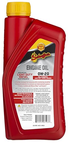 Aceite de motor sintético 0W-20 Schaeffer 1 cuarto pack 12 miniatura 3