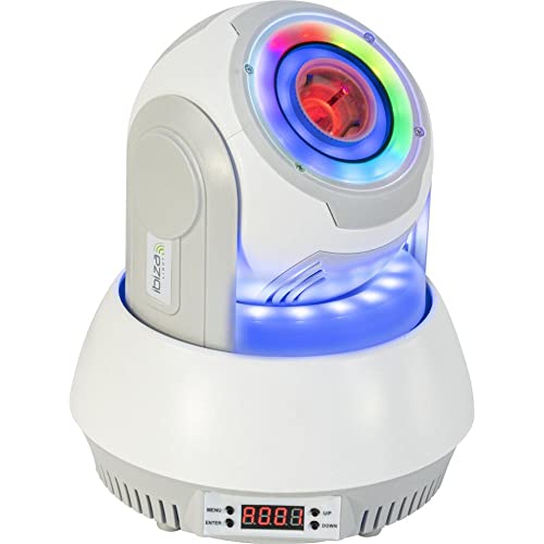 Ibiza - STAR-SPOT-WH - Lyre SPOT de 30W RVBB avec projection de 7 gobos et 3 anneaux lumineux d’ambiance - Blanc