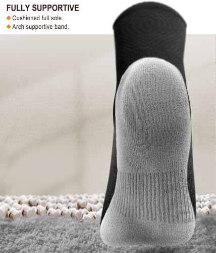 KEMISANT Men Socks, Athletic Crew Socks Compression for Men Sports Running Cushioned Footbed Arch Support3