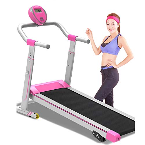 Image of Household Small Treadmill Foldable Treadmill Walking Machine, Ultra-Quiet Fitness Aerobic Sports Equipment Adjustable Height Slope Adjustment,Pink