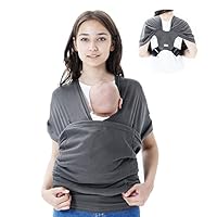 Hilabab Baby wrap Carrier,Softness Organic Cotton,Breathable Adjustable Strap Baby Hold Carrier for Newborn Up to 40 lbs (Grey)