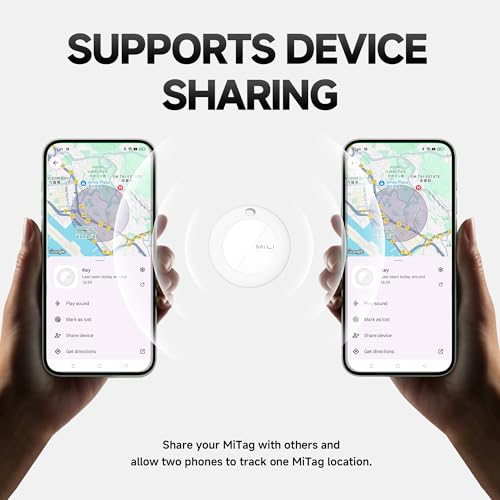 Image of MiTag Bluetooth Tracker for Android, Google Certified Key Finder /Luggage Tracker /Item Locator, Smart Tracking Tag Compatible with Google Find My Device App, White