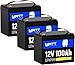 WattCycle 12V 100Ah LiFePO4 Lithium Battery 3 Pack - BCI Group 24, 15000 Cycles, Built-in 100A BMS, Low-Temperature Protection - Ideal for RVs, Golf Cart, Home Energy Storage, Marine (3 Pack)
