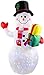 Tinyisoon 1.5m de Haut Bonhomme de Neige de Noël Gonflable, Géante Bonhomme de Neige Décoration avec lumières LED pour Intérieur Extérieur Cour de Récréation Jardin Décorations de Fête Noël Nouvel An