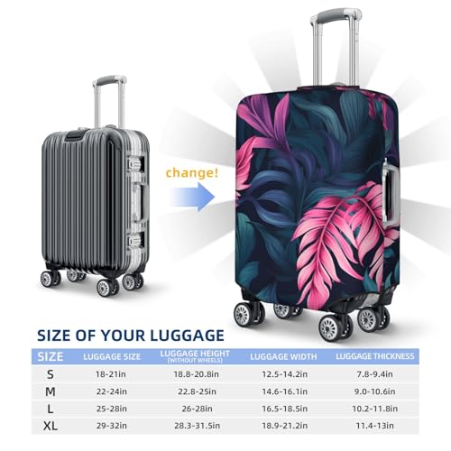Cute Funny Leaf Plants Travel Luggage Cover for Suitcase Anti-Scratch Fashion Suitcase Protector Washable Elastic Baggage Covers Fits 22-24 Inch Luggage for Travel Beach Holiday3