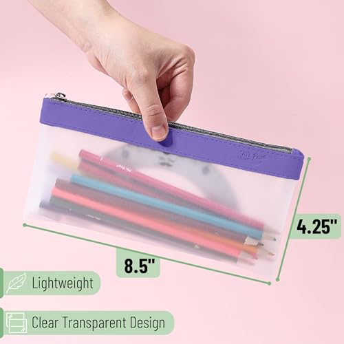 Image of Mr. Pen- Clear Pencil Pouch, 8.50 inchx4.25 inch, 6 Pack, Durable TPU Material | Medium Water-Resistant Pencil Bags with Smooth Zipper, Multipurpose Clear Pouch for Stationery, School, Office