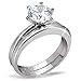 MABELLA His Hers Stainless Steel Men's Band Women Cubic Zirconia Round Cut Wedding Engagement Ring Set,Women's Size 8 Men's Size 10