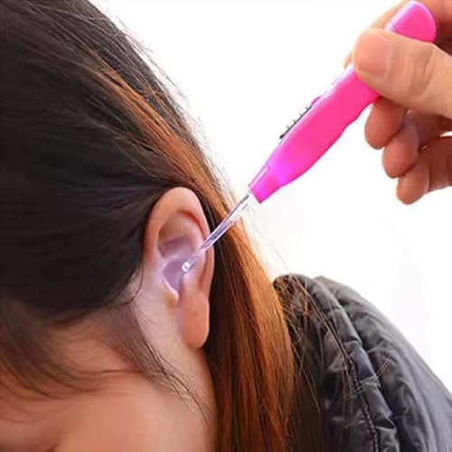 LED Flashlight Earpick – Ear Wax Remover Tool with Light for Kids & Adults – Safe & Easy Ear Cleaner with Tweezer Head – (Pack of 1, Multicolor)