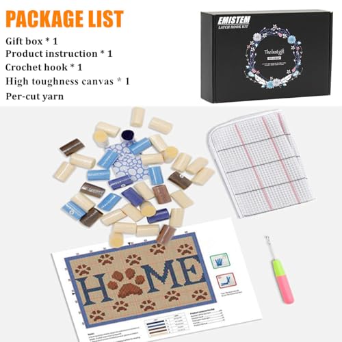 Image of EMISTEM Latch Hook Kits for Adults, Punch Needle Kit for Door Mat, DIY Large Size Tapestry, Crafts Arts Rug for Home Decoration Festival Gift (23.6 inch X 15.8 inch Big Cock)
