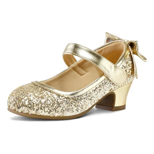 Image of K KomForme Girls Dress Shoes Toddler Glitter Mary Jane Heels | Princess Pumps,Party Wedding Shoes