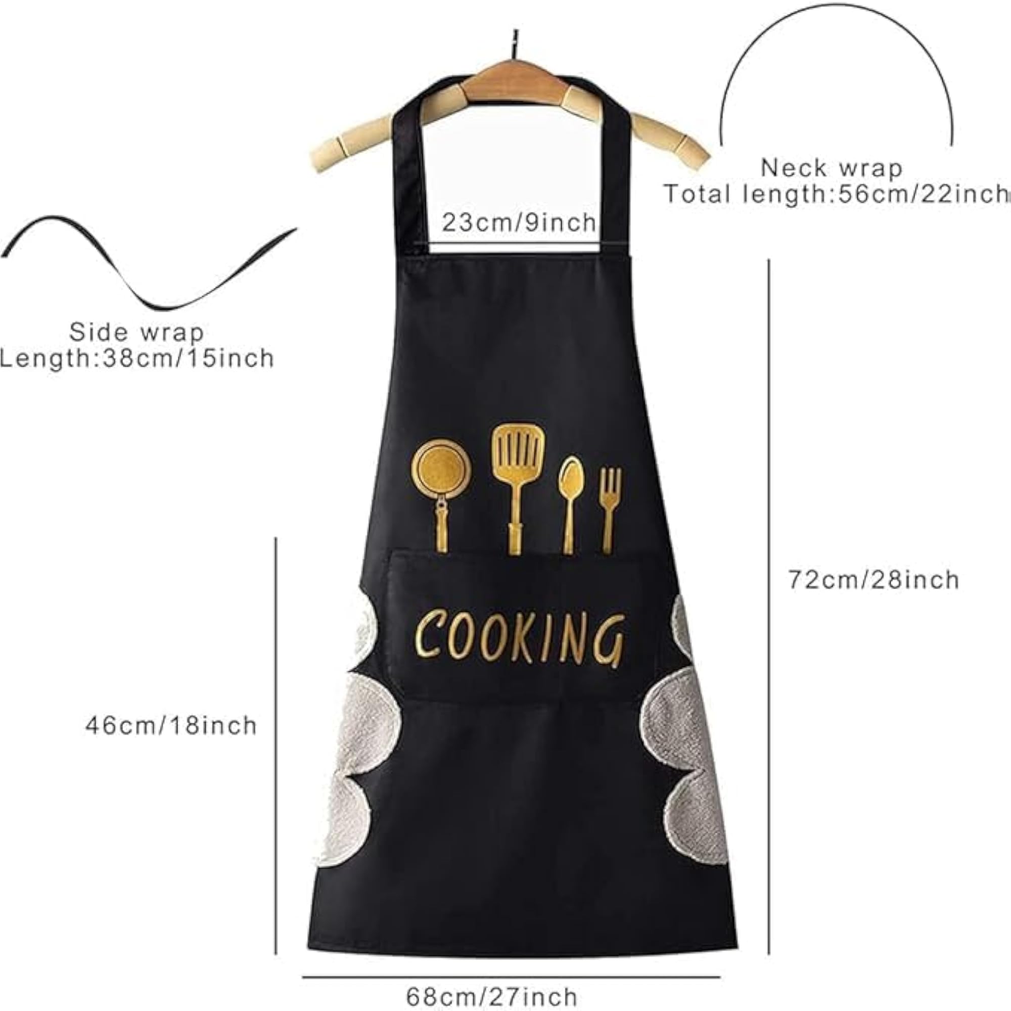 Cute Waterproof Apron with Front Pocket, Everyday Use