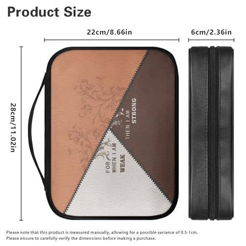 Bible Bags with Zipper for Women PU Leather Carrying Book Case Lightweight Church Tote Bags Portable Organizer Bag Storage Study Supplies (Color Block Design)4