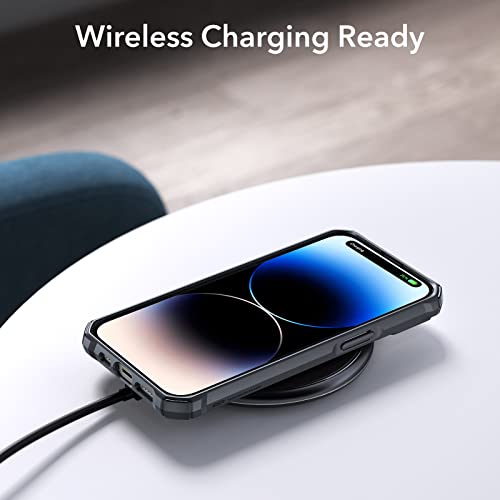 ESR Air Armor Case, Compatible with iPhone 14 Pro Military-Grade Drop Protection, Shock-Absorbing Air-Guard Corners, Yellowing Resistant, Hard Acrylic Back, Scratch Clear Black