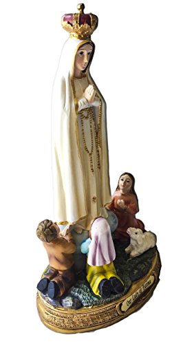 Estatua de Nuestra Señora de Fátima con Niños 8" miniatura 3