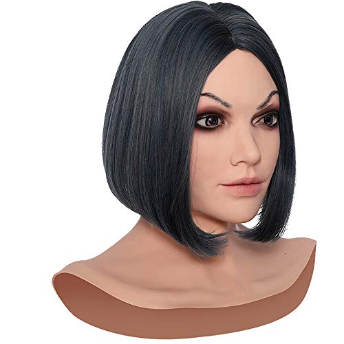 KUMIHO Realistic Silicone Female Mask Skin Friendly Super Soft Lifelike Head Mask for Crossdresser Drag Queen Transgender