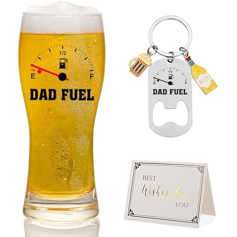 Joymaking Dad Beer Glass with Key Ring Cover