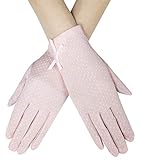 Women's Outdoor Uv Protection Cotton Anti-skid Driving Gloves,Pink